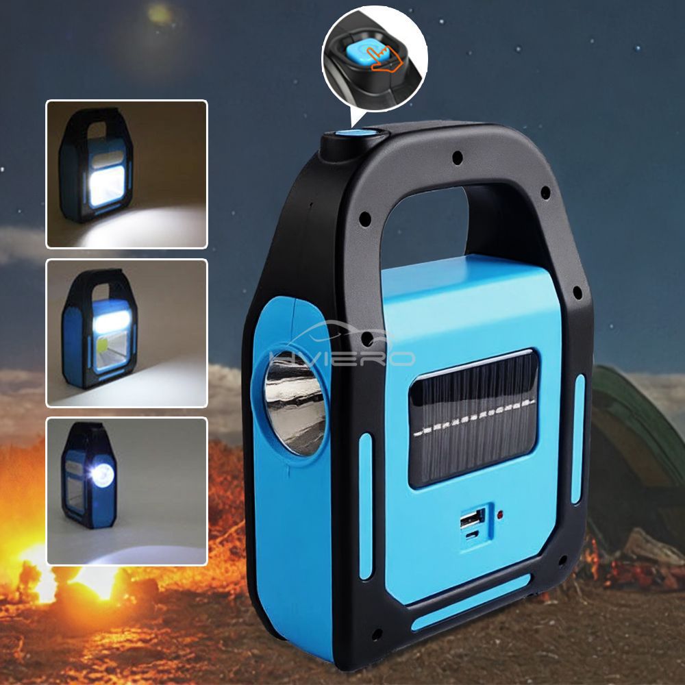 Hurry Bolt Rechargeable Solar LED Emergency Light – USB Charging & Built-in Power Bank